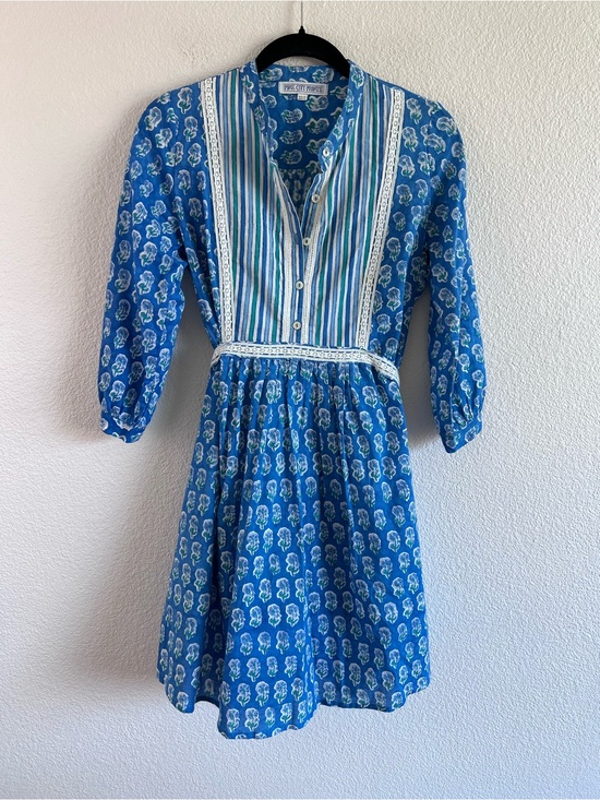 Pink City Prints Dresses & Skirts - Pink City Prints Women's Handmade Jaipur Prairie Tie Waist Peasant Tunic Dress